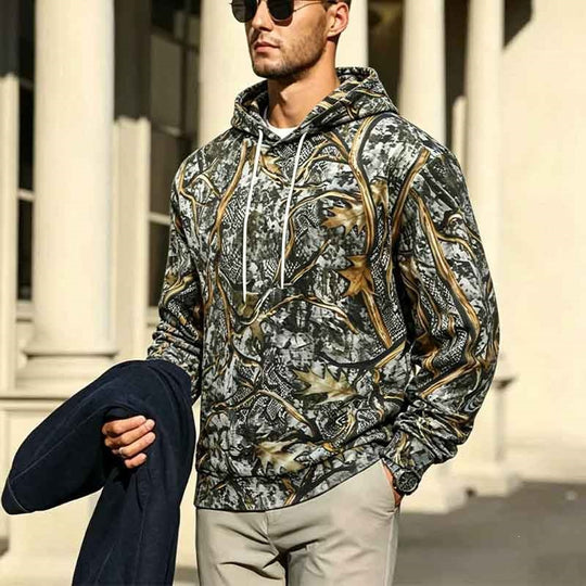 Herren Gemusterter Kapuzenpullover Shop Nory