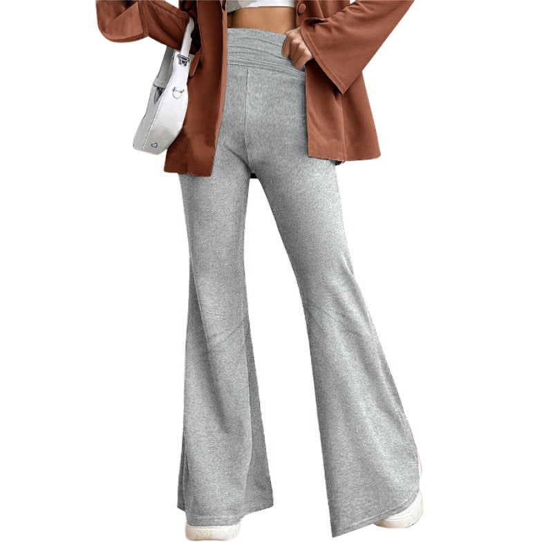 Damen Hohe Taille Flared Hosen mit weitem Bein und elastischem Komfortbund Shop Nory