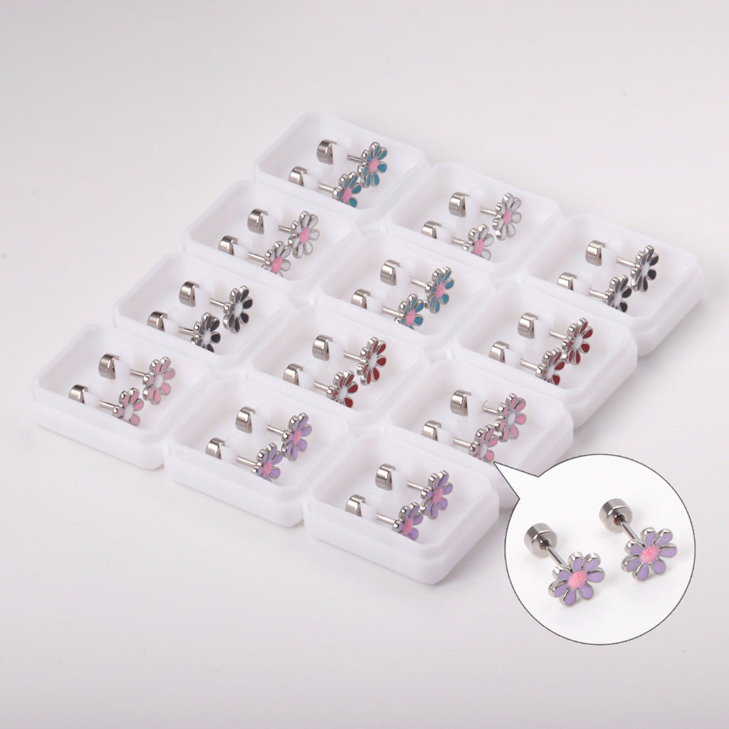 Damen Ohrstecker im floralen Design mit bunten Akzenten Shop Nory