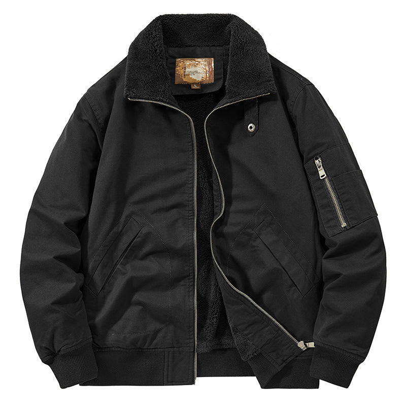 Herren Teddygefütterte Pilot-Bomberjacke mit Sherpa-Innenfutter und Ärmeltasche Shop Nory