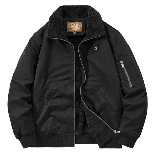 Herren Teddygefütterte Pilot-Bomberjacke mit Sherpa-Innenfutter und Ärmeltasche Shop Nory