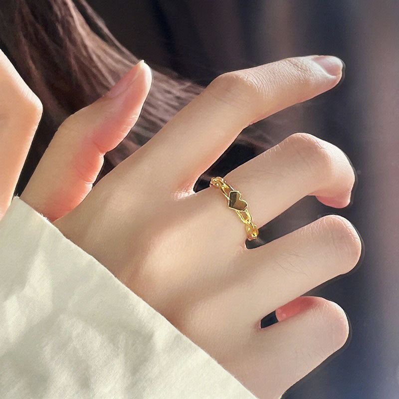 Damen filigraner Ring mit Herzmotiv und offenem Design Shop Nory