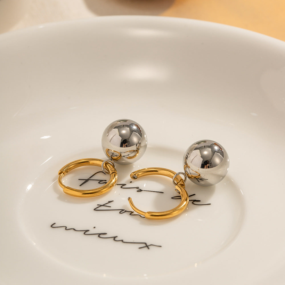 Damen Ohrhänger mit elegantem Kugel-Design und hypoallergener Edelstahlverarbeitung Shop Nory