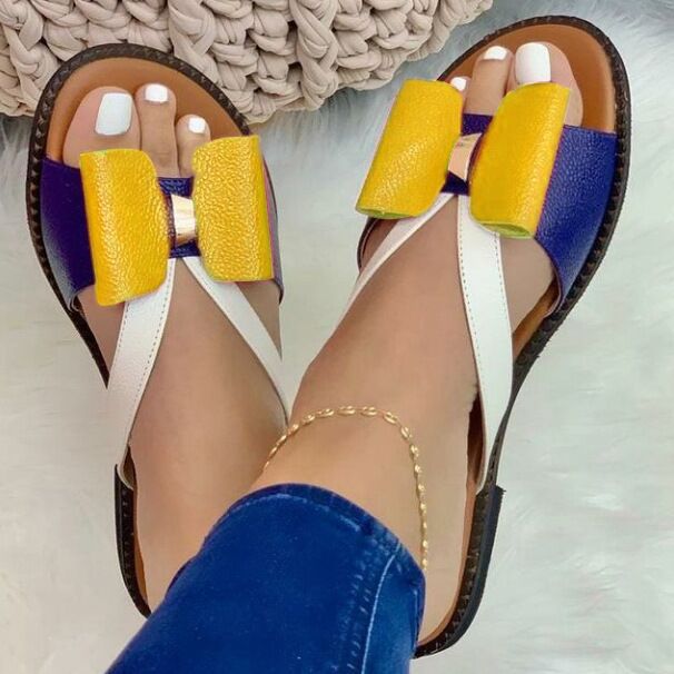 Damen Riemensandalen mit dekorativem Schleifendetail und flexiblem Fußbett