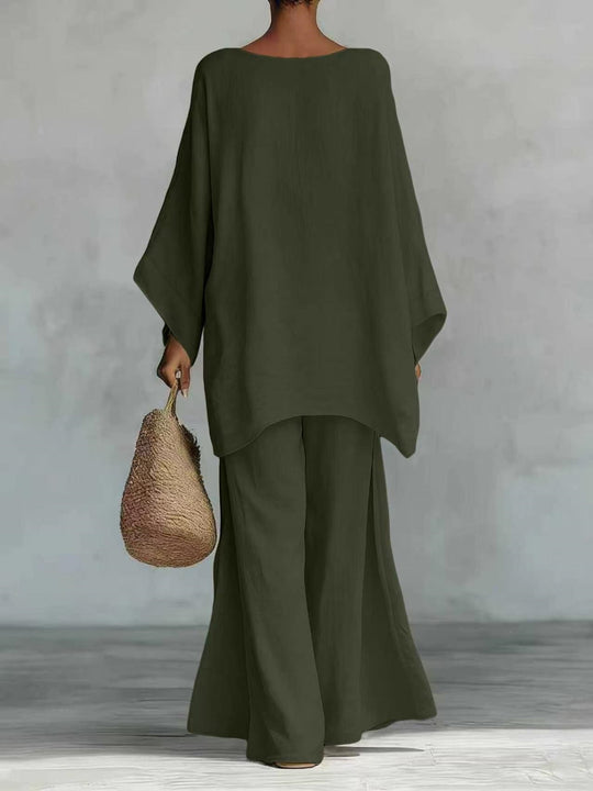 Damen Lässiges Oversize-Kaftanoberteil mit weiten Palazzohosen Shop Nory