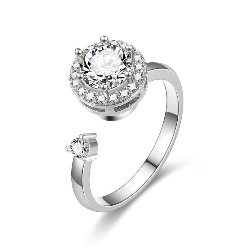 Damen Offener Ring mit elegantem Augendesign und funkelnden Zirkonia Steinen Shop Nory