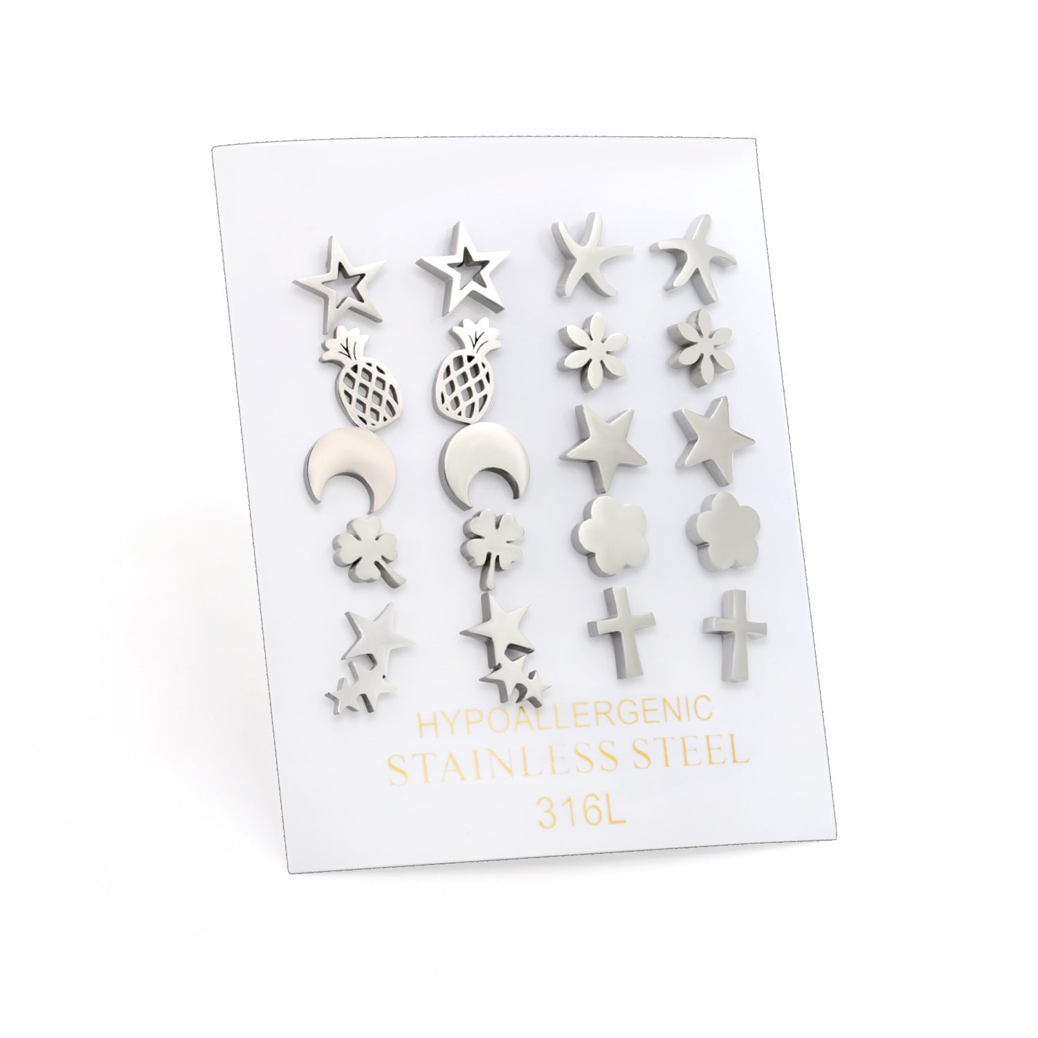 Damen hypoallergene Edelstahl Ohrstecker Set Shop Nory