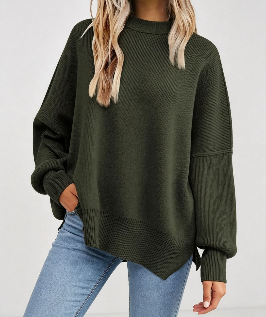 Damen Kastiger Feinstrickpullover mit asymmetrischem Zipfelsaum Shop Nory