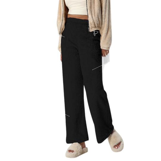 Damen Kuschelige Lounge‑Hose mit weitem Bein, Fleecegefüttert und Kordelzug Shopy Nory