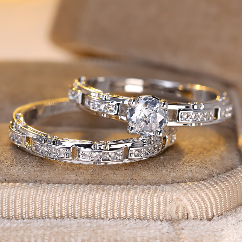 Damen Ring mit funkelnden Zirkonia und verschnörkeltem Design Shop Nory