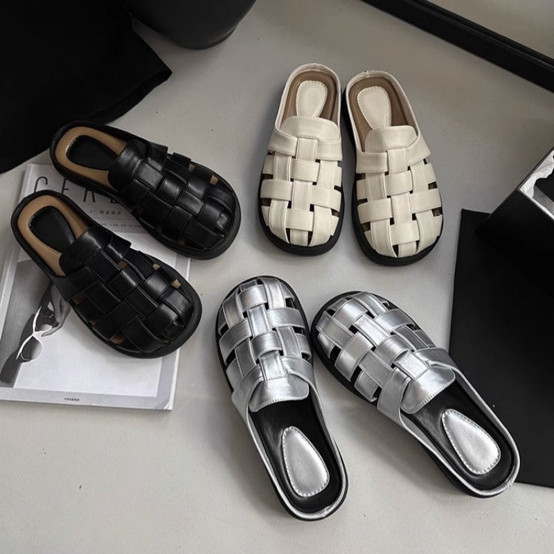 Damen Komfortable geflochtene Sandalen mit bequemer Fußbettgestaltung