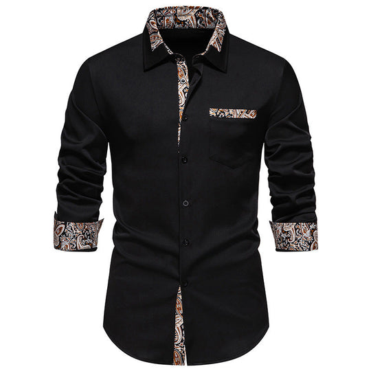 Herren Langarmhemd mit eleganten Paisley-Mustern