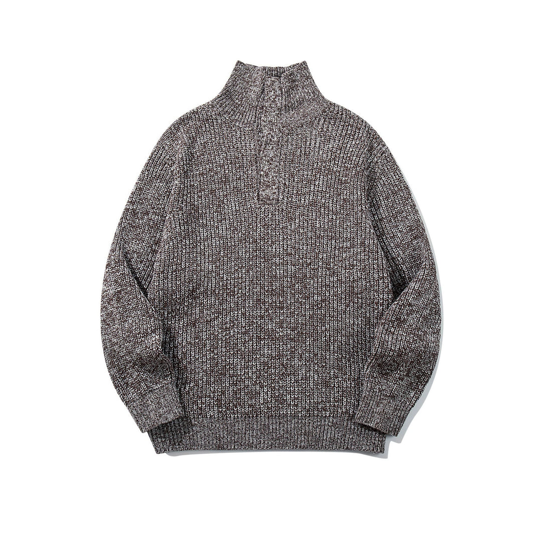 Unisex Grobgestrickter Rollkragenpullover mit halber Knopfleiste Shop Nory