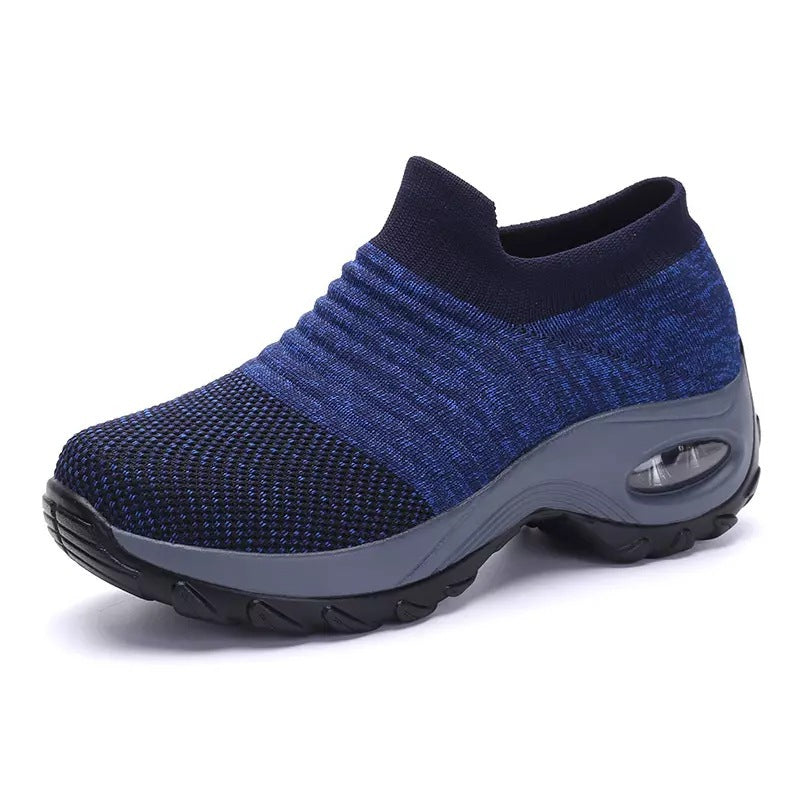 Damen Slip-On Strick-Sneaker mit sockenähnlichem Schaft und Luftkissen-Plateausohle Shopy Nory