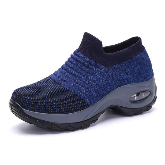 Damen Slip-On Strick-Sneaker mit sockenähnlichem Schaft und Luftkissen-Plateausohle Shopy Nory