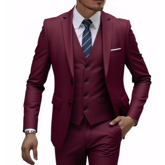 Herren Eleganter taillierter dreiteiliger Anzug mit Weste und leichtem Stretch Shop Nory