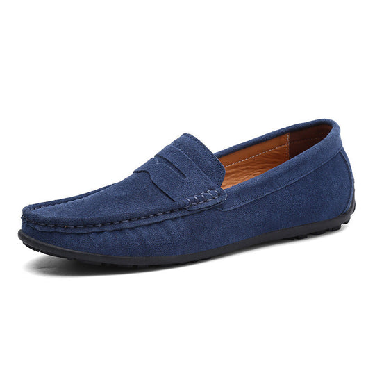 Herren nan eleganter Wildleder-Loafer mit handgenähter Moccasinnaht und rutschfester Gummiprofilsohle