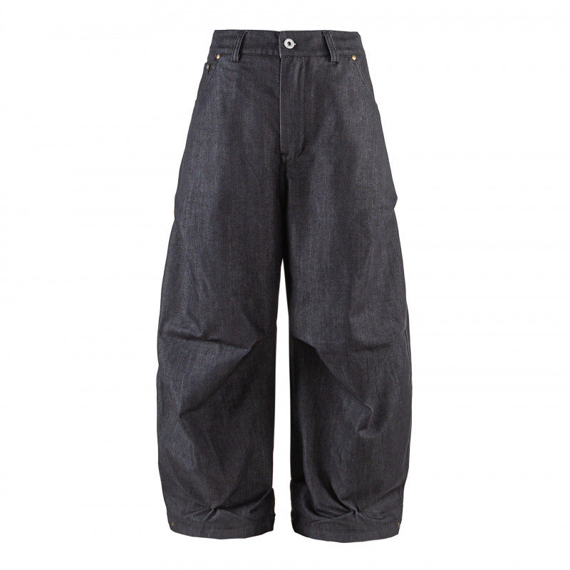 Damen Hochgeschnittene Ballon-Culotte aus strukturiertem Baumwollmix mit Kellerfalten Shop Nory