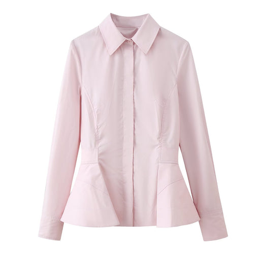 Damen Taillierter Kurzblazer im Peplum‑Schnitt mit Hemdkragen Shop Nory