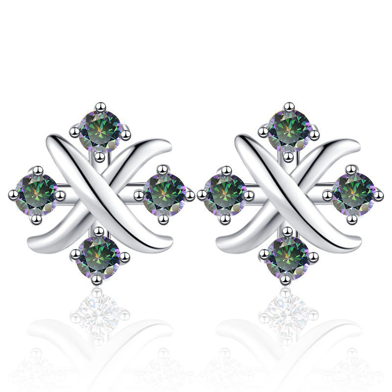 Damen Funkelnde Ohrstecker mit elegantem Kristall-Design Shop Nory