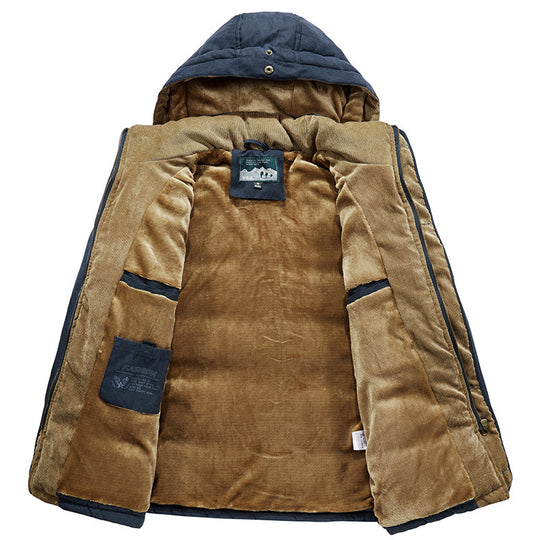 Herren Urbaner Steppparka mit warmer Teddy-Innenfütterung und Utility-Taschen Shop Nory