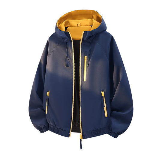 Damen Leichte Kapuzen‑Shelljacke im Urban‑Look mit kontrastfarbenem Futter, Reißverschlusstaschen und elastischem Bund Shop Nory