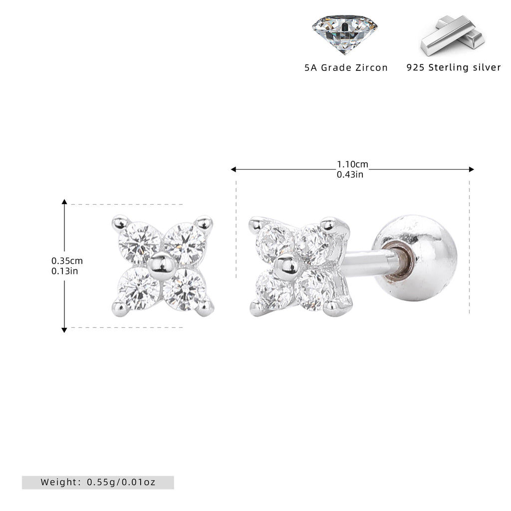 Damen Ohrstecker aus 925 Sterling Silber mit funkelndem Zirkonbesatz Shop Nory