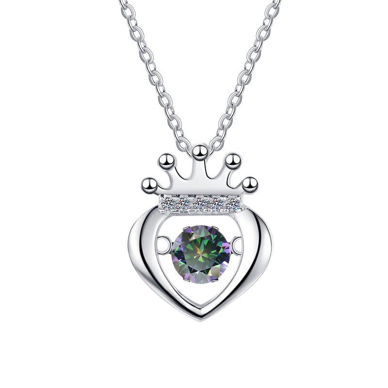 Damen Halskette mit herzförmigem Anhänger und Krone Shop Nory