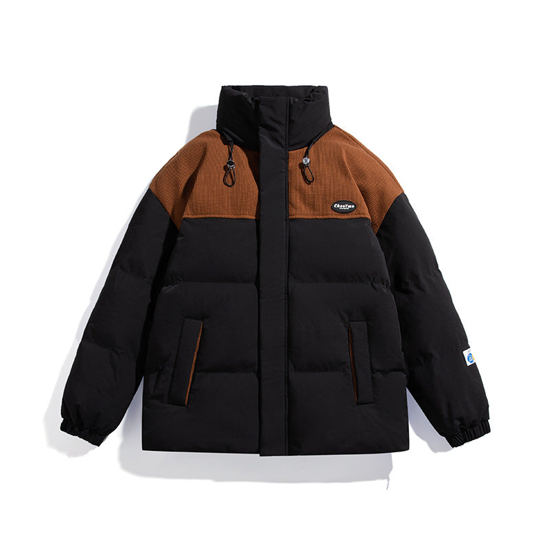 Herren Wattierte Oversize-Steppjacke mit hohem Stehkragen und kontrastiertem Schulterpaneel Shop Nory
