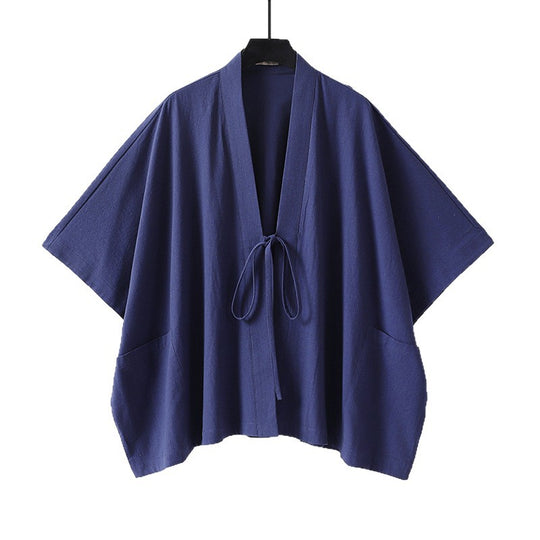 Damen Oversize Kimono-Cardigan mit Bindeband und aufgesetzten Taschen Shop Nory