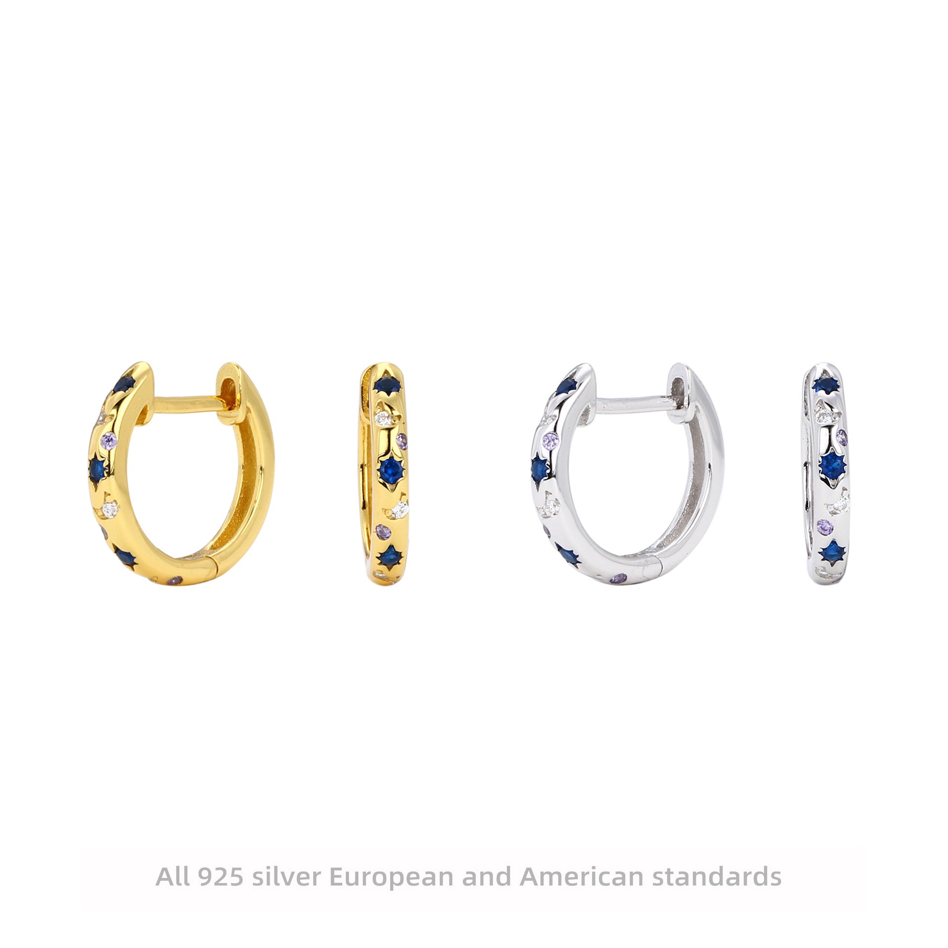 Damen Creolenohrringe mit funkelnden Zirkonsteinen und edlem Design Shop Nory