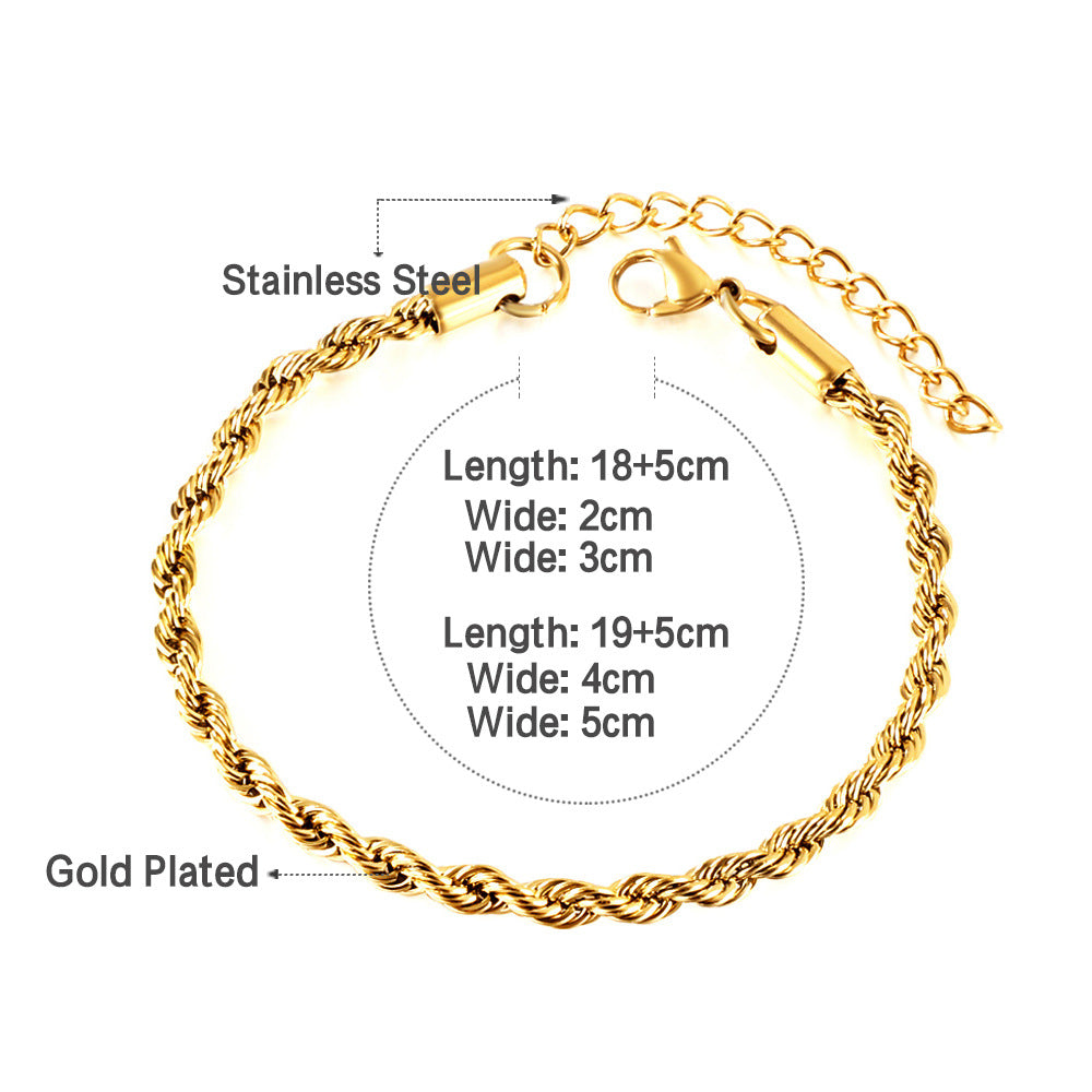 Damen luxuriöses Goldplattiertes Edelstahl Armkettchen mit verstellbarer Länge Shop Nory