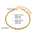 Damen luxuriöses Goldplattiertes Edelstahl Armkettchen mit verstellbarer Länge Shop Nory