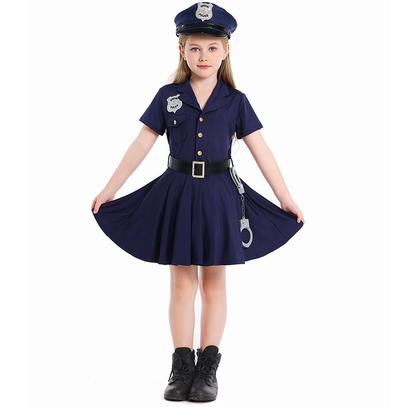Mädchen Polizeikostüm mit Rock und Hut Shop Nory
