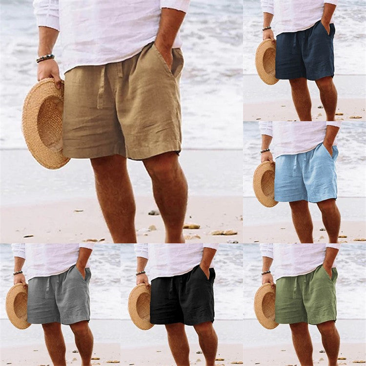 Herren luftige Leinen-Shorts mit elastischem Bund und praktischen Seitentaschen ShopNory