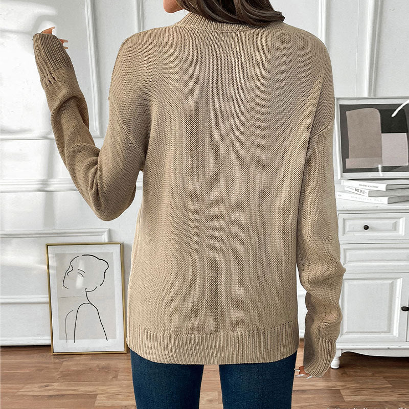 Damen Strickpullover mit Kirschen-Intarsie, Rundhalsausschnitt und legerem Oversize-Schnitt Shop Nory