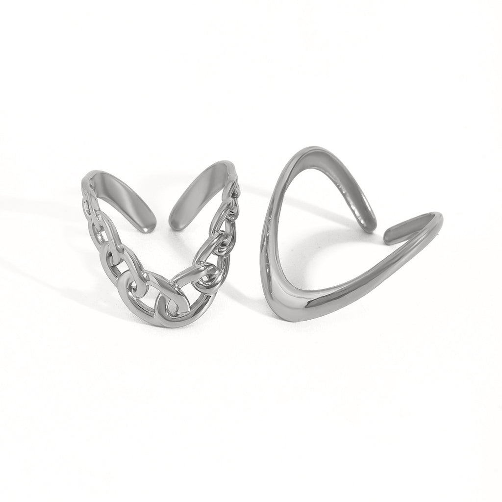 Damen Offener Ring aus hypoallergenem Edelstahl mit modernem Design Shop Nory