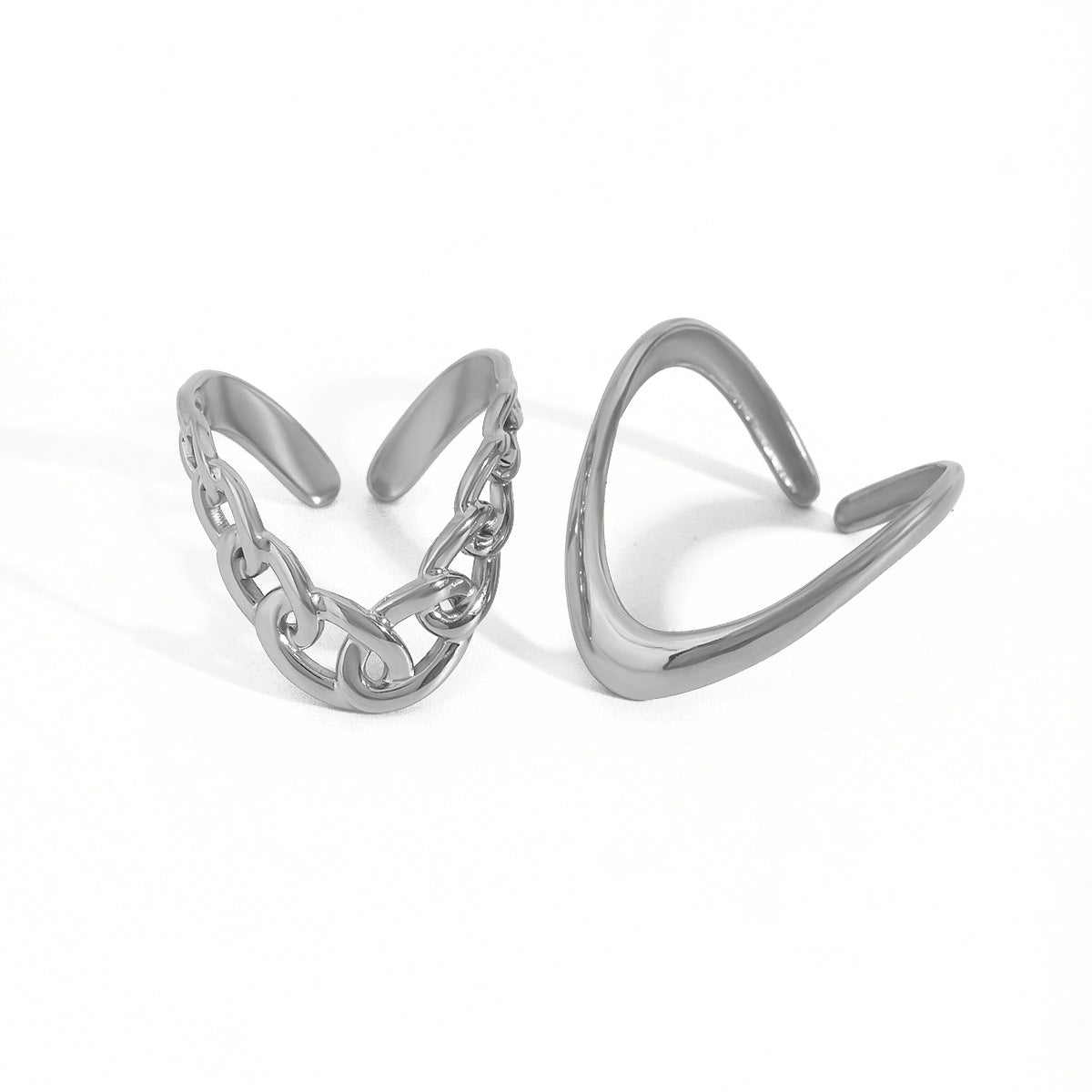 Damen Offener Ring aus hypoallergenem Edelstahl mit modernem Design Shop Nory