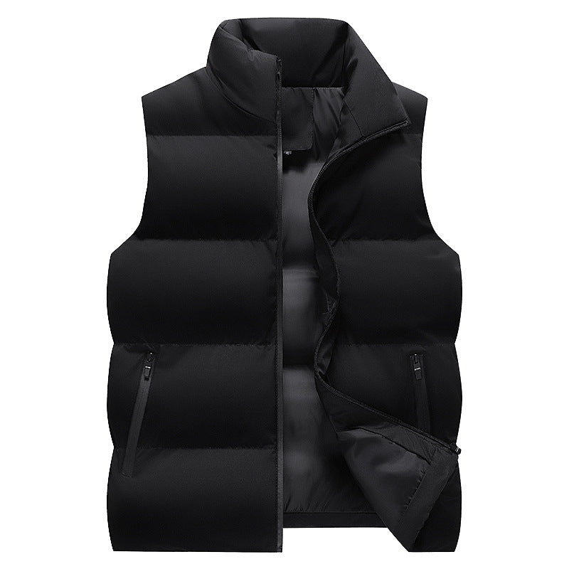 Herren Minimalistische Outdoor-Steppweste mit breiter Blocksteppung, isolierter Wattierung und verdeckten Reißverschlusstaschen Shop Nory