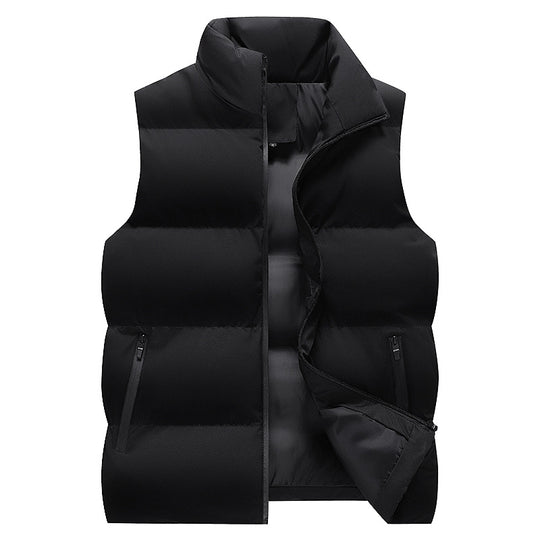 Herren Minimalistische Outdoor-Steppweste mit breiter Blocksteppung, isolierter Wattierung und verdeckten Reißverschlusstaschen Shop Nory