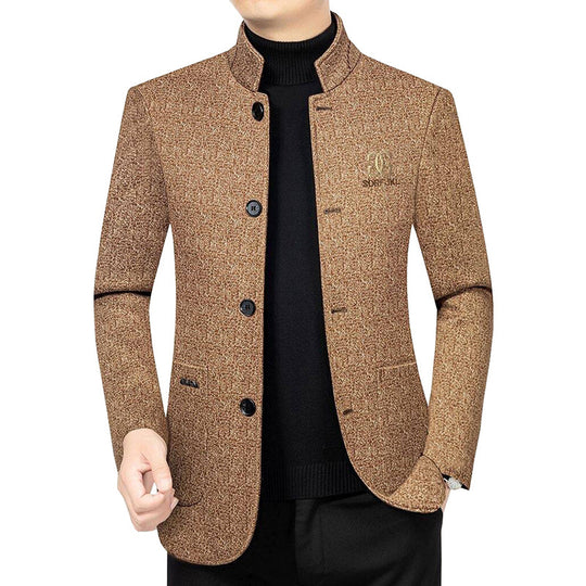 Herren Moderner Stehkragen-Blazer im Travel-Stil mit wattierter Innenfütterung Shop Nory