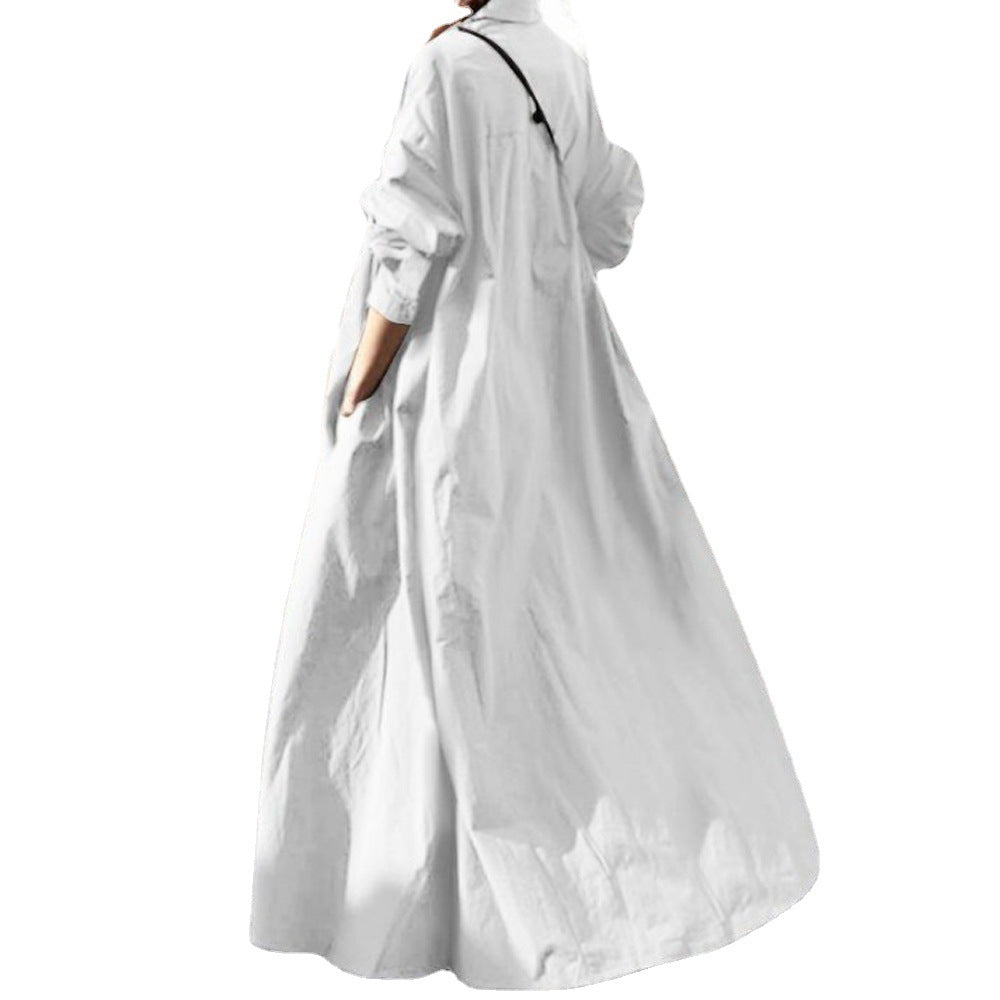 Damen Oversize-Hemdblusenkleid in A-Linie mit Hemdkragen Shop Nory