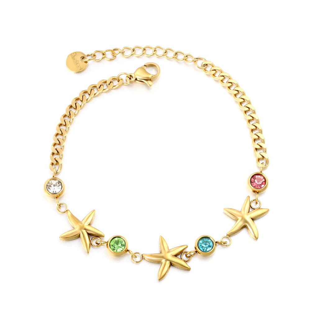 Damen Armband mit bunten Kristallen und maritimem Design Shop Nory