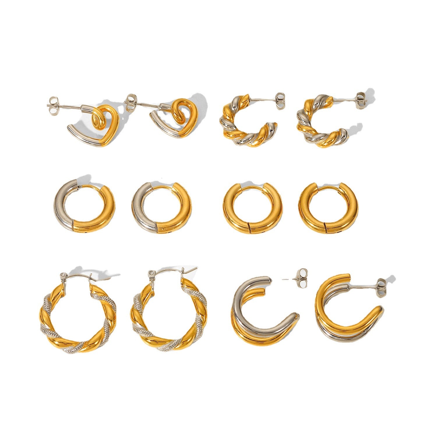 Damen Ohrhänger mit doppeltem Spiraldesign und hypoallergenem Edelstahl Shop Nory