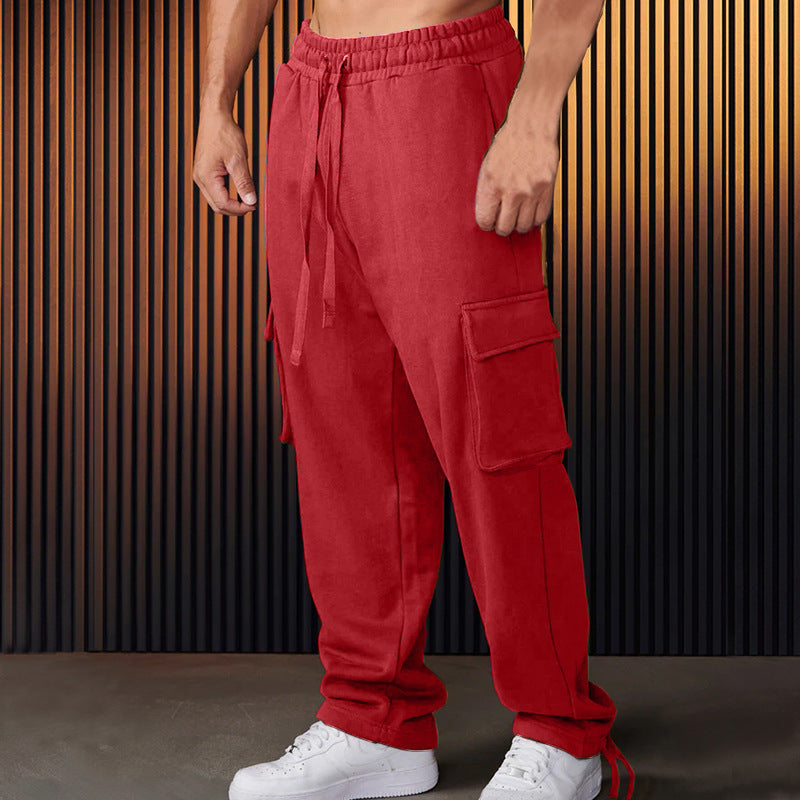 Herren entspannte Cargo-Hose mit praktischem Taschen-Design und elastischem Bund
