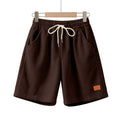 Herren nan lässige Bermudashorts aus feinstrukturiertem Baumwollmix mit elastischem Bund und Kordelzug