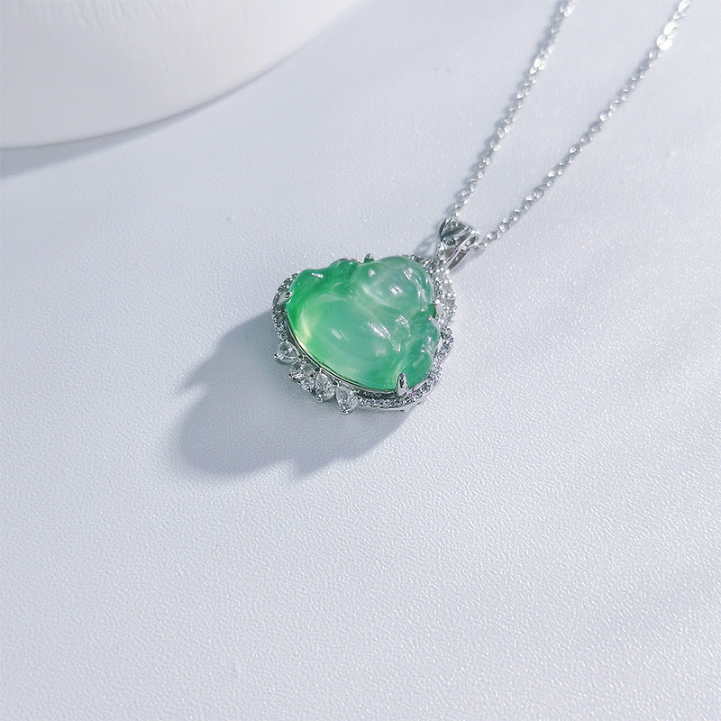 Damen Halskette mit kunstvollem Buddha-Anhänger aus hochwertigem Material Shop Nory