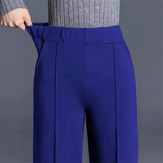 Damen Elegante hochtaillierte Palazzo-Hose mit Bügelfalte und weitem Bein Shop Nory