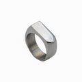 Damen Moderner, geometrisch gestalteter Edelstahlring Shop Nory