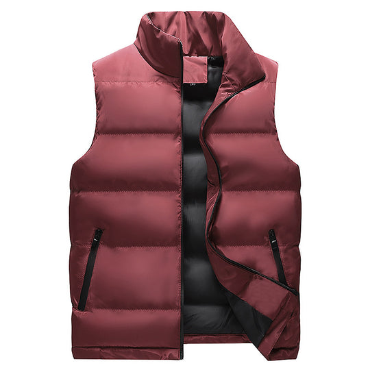 Herren Minimalistische Outdoor-Steppweste mit breiter Blocksteppung, isolierter Wattierung und verdeckten Reißverschlusstaschen Shop Nory